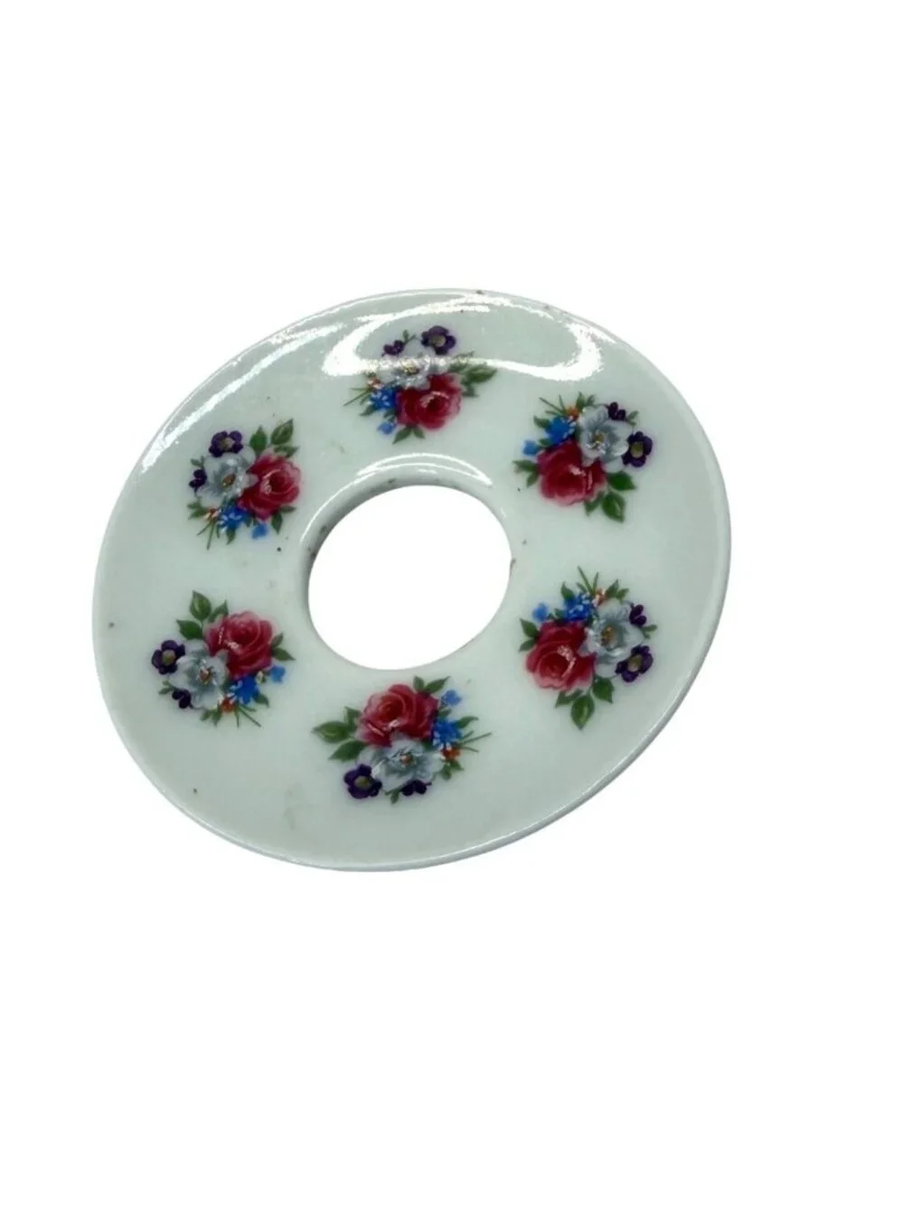 Vintage German porcelain bobeche, candle drip guard